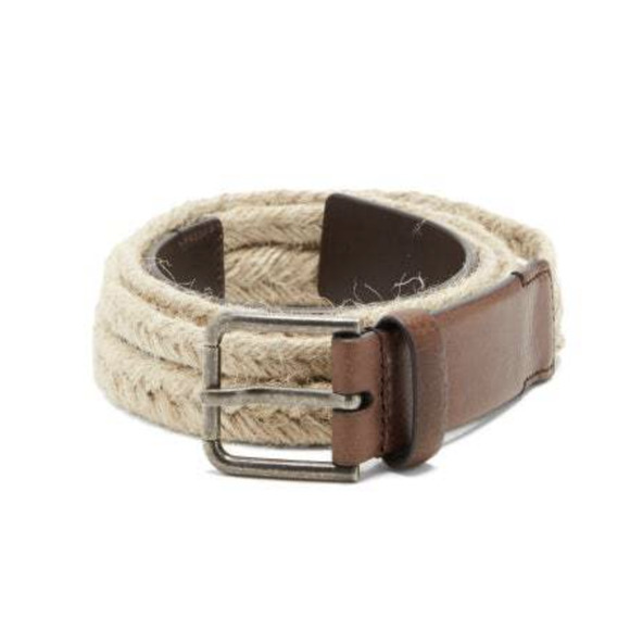 DOLCE & GABBANA Jute and leather belt Woven Size 95cm